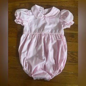 Stitchy fish brand light pink gingham bubble. Size 9 months